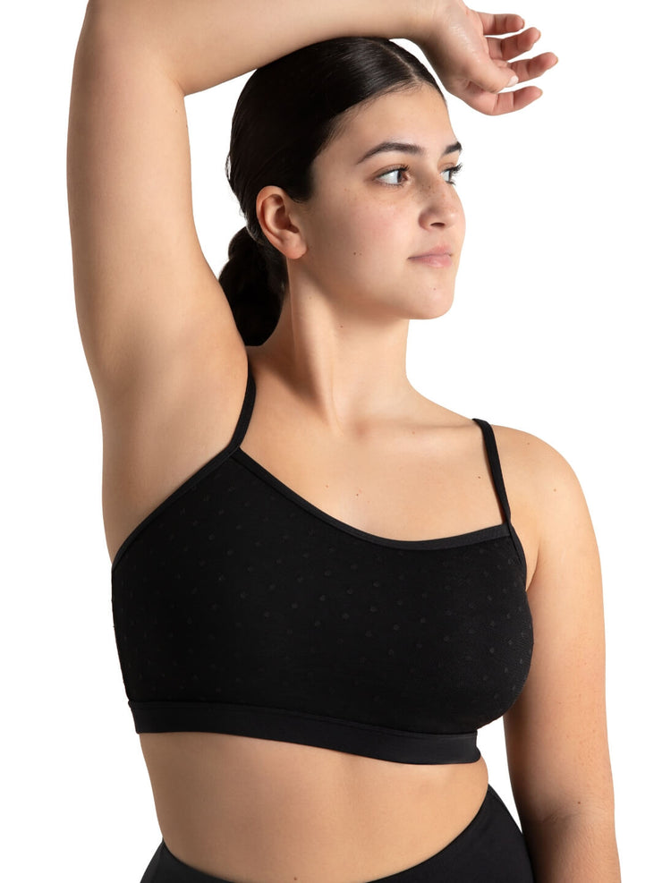 Capezio - Spot on Adults Mesh Overlay Bra Tek Bra Top - Adult (12006W) - Black - Final Sale
