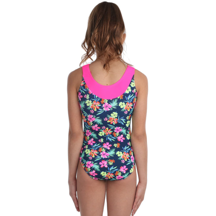 Snowflake Designs - Aloha Girls Gymnastics Leotard- Child (ALOHBLU) - Floral
