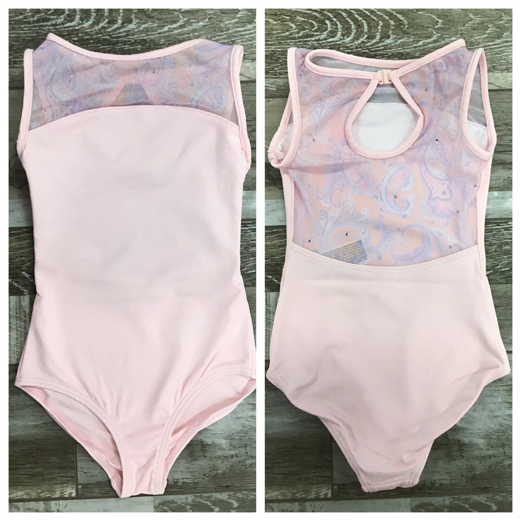 Mirella - Mesh Keyhole Tank Leotard - Child (M486C) - Pink