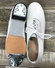 Steven’s Clogging Supplies - Free Spirit Clogging Shoes - Adult (597-WITH BUCK TAPS ATTACHED) - Black/White