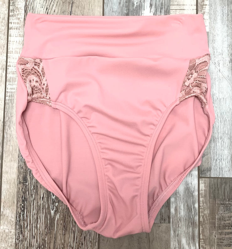 Body Wrappers - Romantic Lace High-Waist Brief - Adult (P1103) - Dark Rose - Final Sale