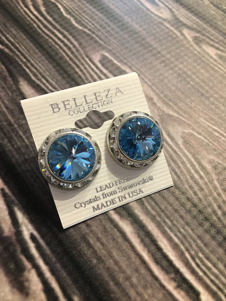 Belleza Collection - Swarovski Crystals Pierced Earrings - 20MM - XL