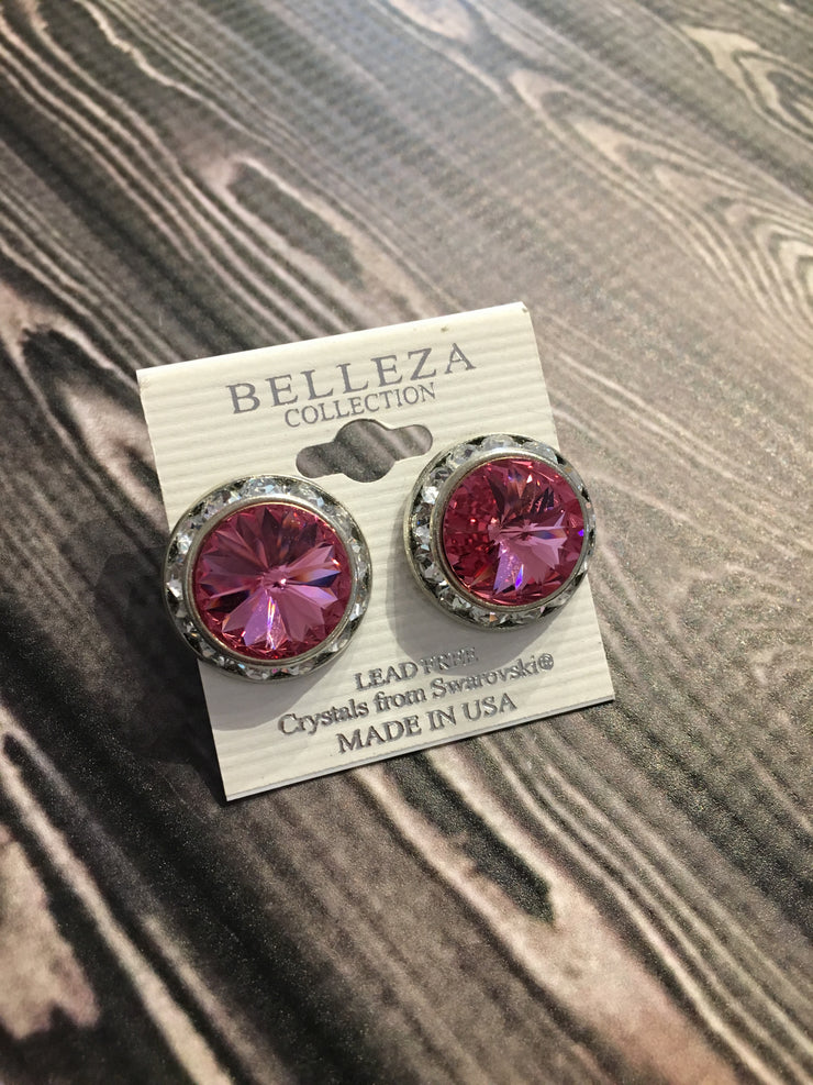 Belleza Collection - Swarovski Crystals Pierced Earrings - 20MM - XL
