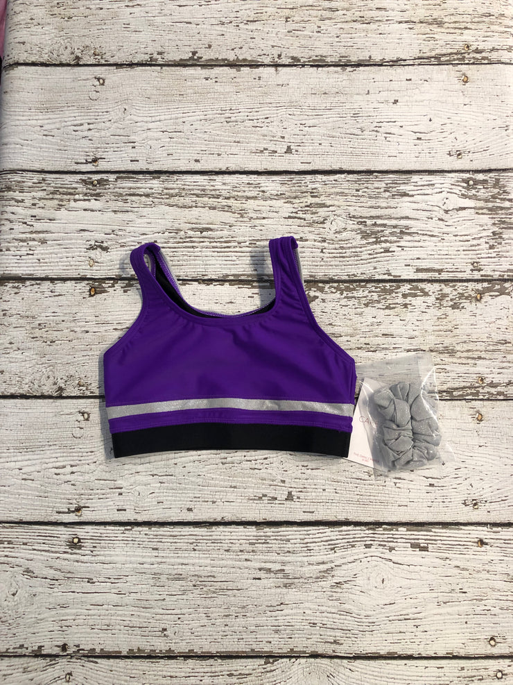 Capezio - Stick The Landing Bra Top - Child (11067C) - Purple Final Sale