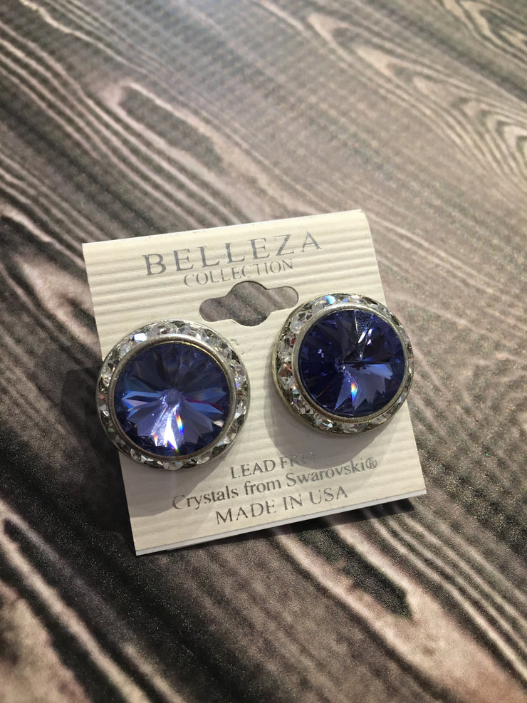 Belleza Collection - Swarovski Crystals Pierced Earrings - 20MM - XL