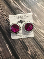 Belleza Collection - Swarovski Crystals Pierced Earrings - 20MM - XL