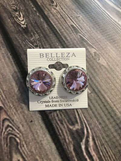 Belleza Collection - Swarovski Crystals Pierced Earrings - 20MM - XL