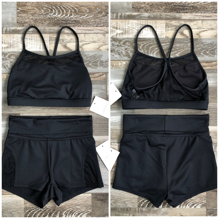 Capezio - Lace Panel Shorts - Adult (11506W) - Black Final Sale