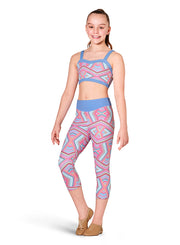 Kaia by Bloch - Cherish Printed Capri Legging - Child (KA060P) - Cherish Blue Final Sale