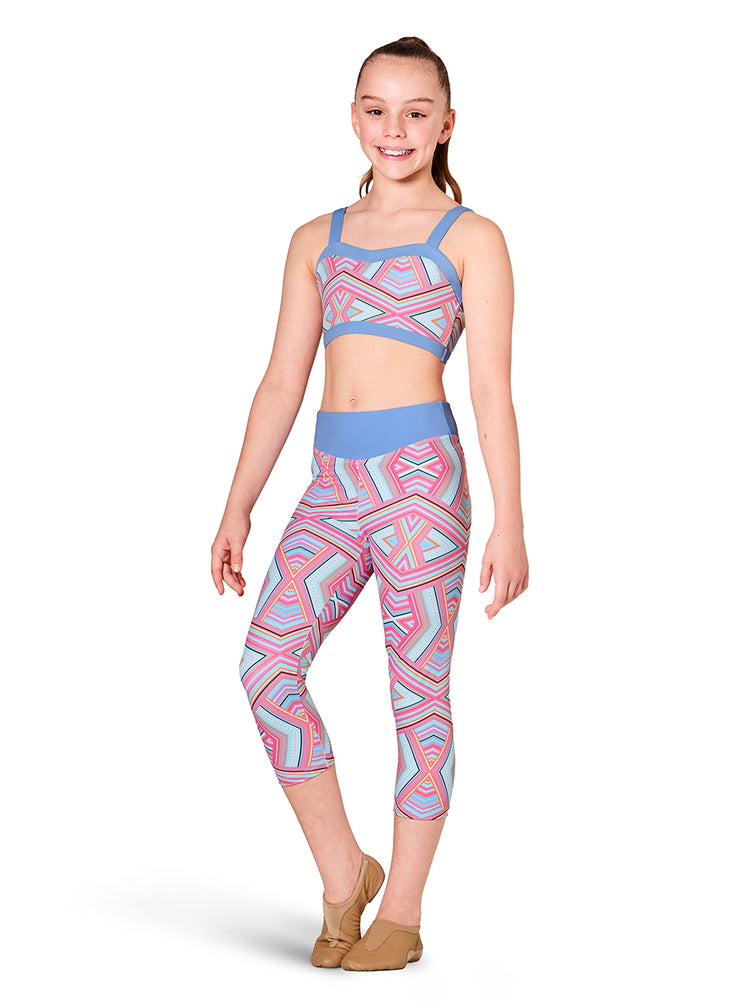 Kaia by Bloch - Cherish Printed Capri Legging - Child (KA060P) - Cherish Blue Final Sale