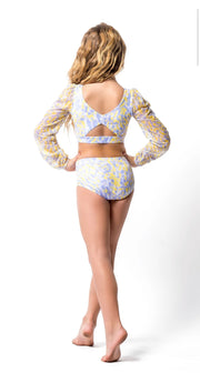 Danz N Motion - Mesh Animal Print Brief- Adult (21408A) - Yellow - Final Sale