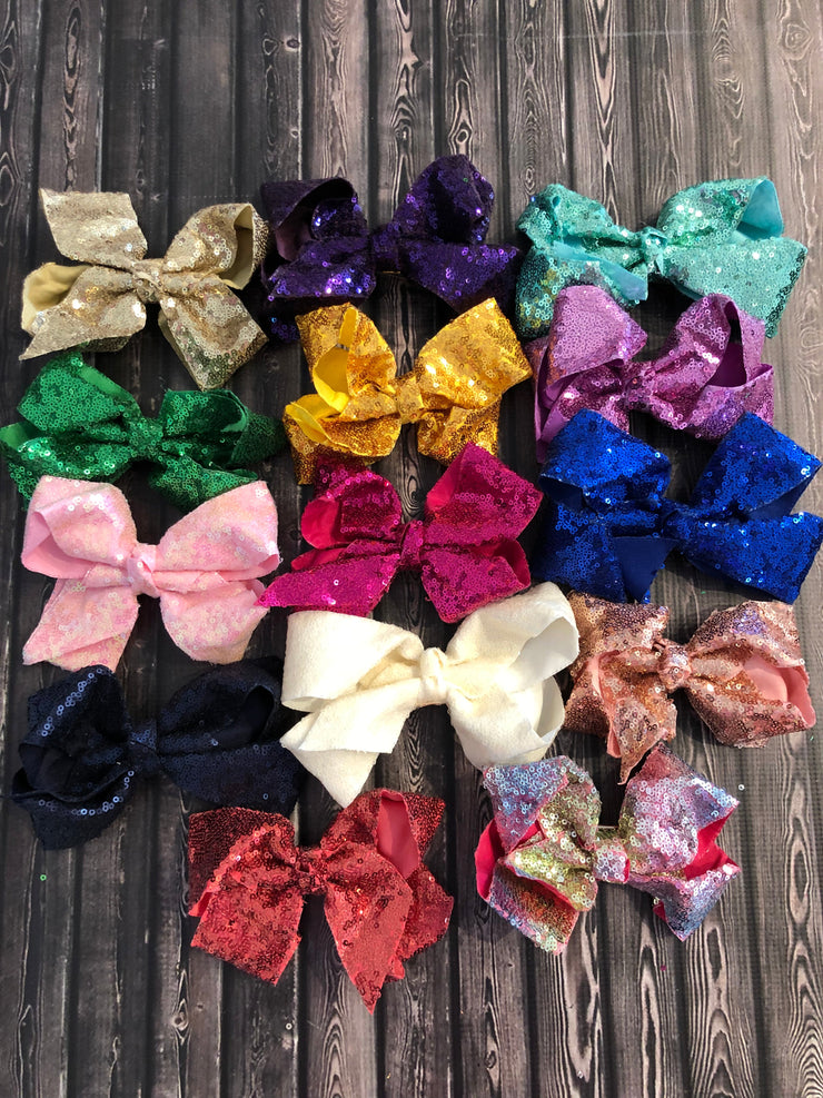 Hair Bows - Sequin - Various Colors