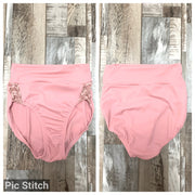 Body Wrappers - Romantic Lace High-Waist Brief - Adult (P1103) - Dark Rose - Final Sale