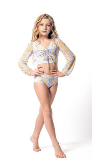 Danz N Motion - Mesh Animal Print Brief- Adult (21408A) - Yellow - Final Sale