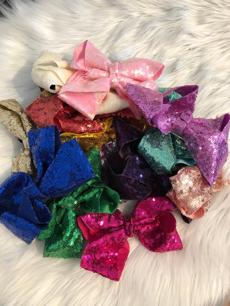 Hair Bows - Sequin - Various Colors