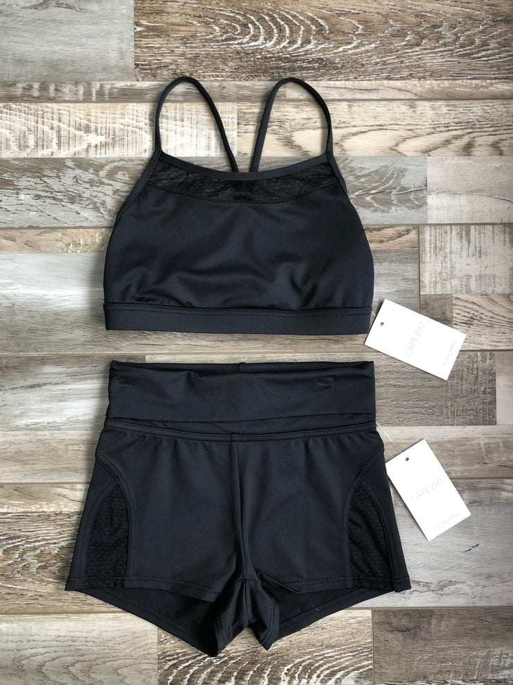 Capezio - Lace Panel Shorts - Adult (11506W) - Black Final Sale