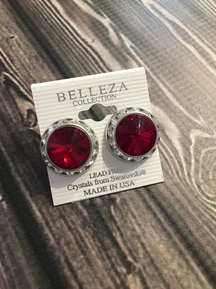 Belleza Collection - Swarovski Crystals Pierced Earrings - 20MM - XL