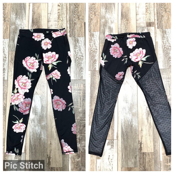 Capezio - Full-Length Leggings - Adult (11304W) - Floral/Dotted Mesh - Final Sale