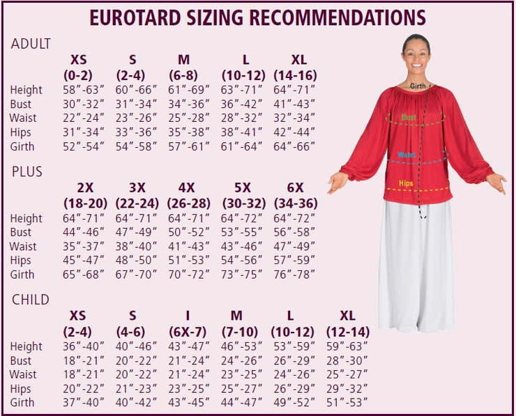 Eurotard - Women’s Tabernacle Praise Tunic (81116) - Red/Gold