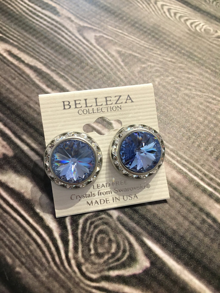 Belleza Collection - Swarovski Crystals Pierced Earrings - 20MM - XL