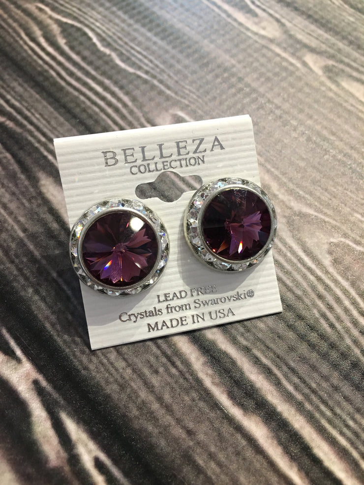 Belleza Collection - Swarovski Crystals Pierced Earrings - 20MM - XL