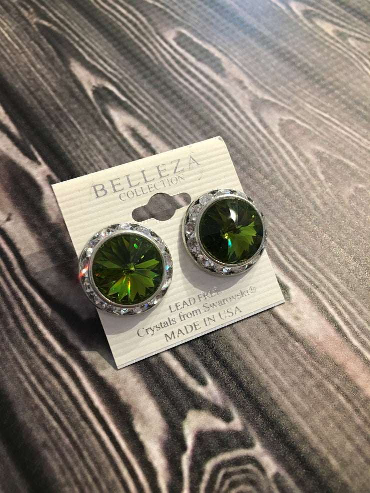 Belleza Collection - Swarovski Crystals Pierced Earrings - 20MM - XL