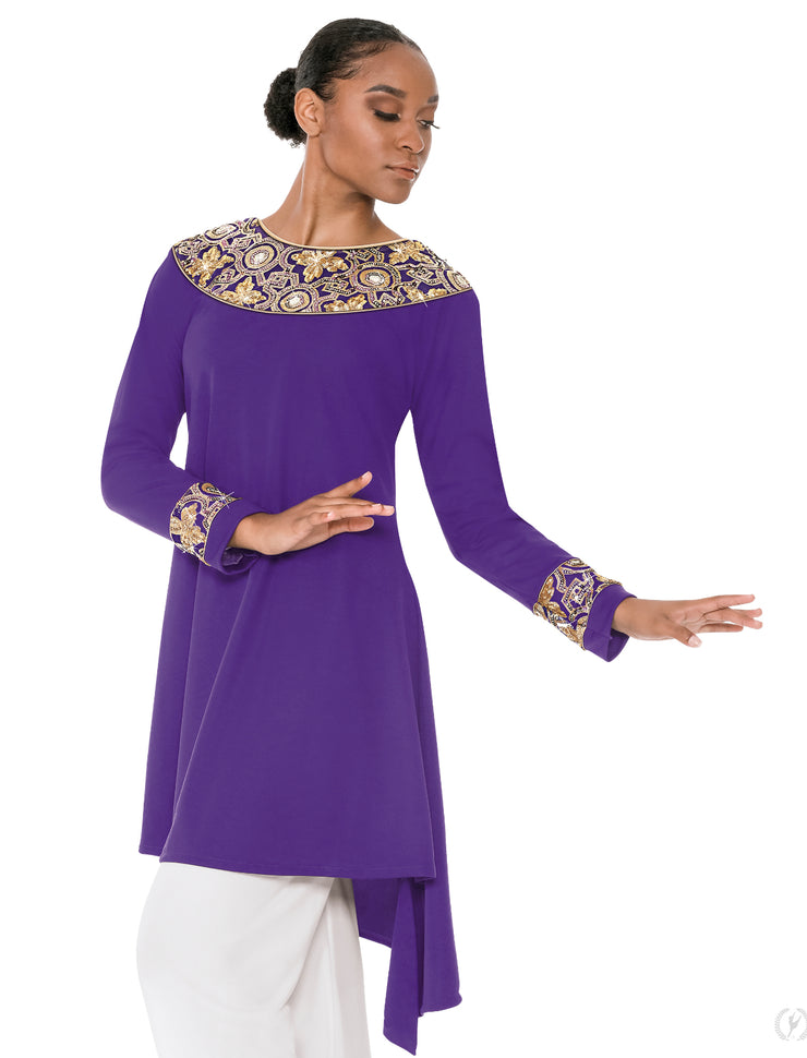 Eurotard - Women’s Tabernacle Praise Tunic (81116) - Red/Gold