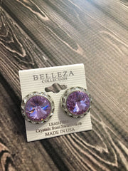 Belleza Collection - Swarovski Crystals Pierced Earrings - 20MM - XL