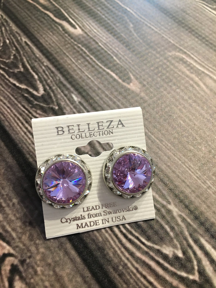Belleza Collection - Swarovski Crystals Pierced Earrings - 20MM - XL