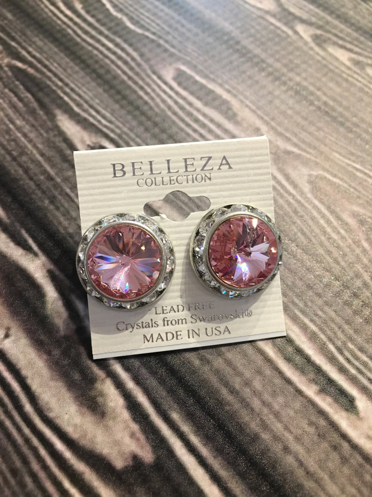 Belleza Collection - Swarovski Crystals Pierced Earrings - 20MM - XL
