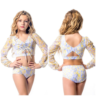 Danz N Motion - Mesh Animal Print Brief- Adult (21408A) - Yellow - Final Sale