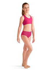 Bloch - Printed Regular Waist Brief - Child (FR5026C) - Hot Pink Papillon - Final Sale