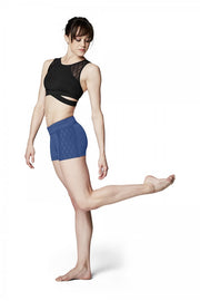 Bloch - Diamond Mesh Flock Mesh Short - Adult (FR5048) - Imperial Blue - Final Sale