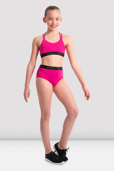 Bloch - Girls Alexia Logo Elastic Crop Top - Child (FT5088C) - Hot Pink