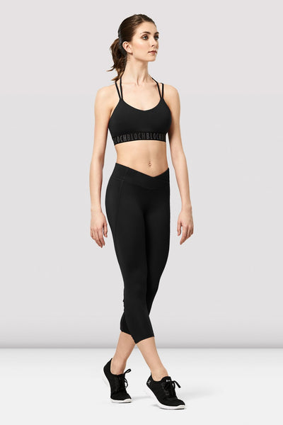 Bloch - Neena Logo Double Strap Crop Top - Adult (FT5257) - Black - Final Sale