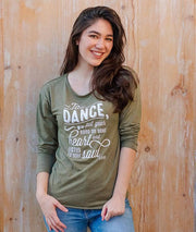 Covet Dance - Heart and Soul Long Sleeve Tee - Adult (HAS-LST) - Olive Green - Final Sale