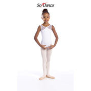 So Danca - Round Neck Mesh Panel Leotard - Child (L-1729ME) - White