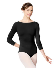 Lulli Dancewear - Nanette 3/4 Sleeve Leotard - Adult - (LUB285) - Black