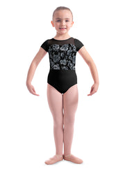 Mirella - Print Cap Sleeve Leotard - Child (M1542C) - Black
