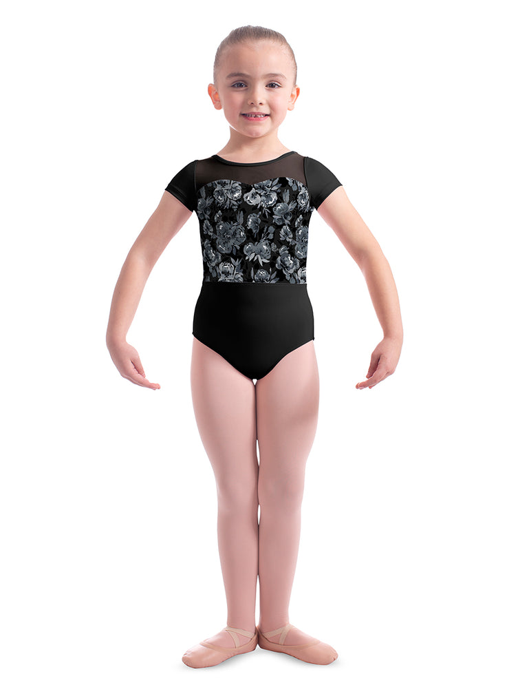Mirella - Print Cap Sleeve Leotard - Child (M1542C) - Black