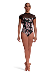 Mirella - Print Mock Neck Cap Sleeve Leotard - Adult (M5094LM) - Black - Final Sale