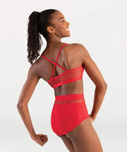Body Wrappers - Open Mesh Hi-Waist Brief - Adult (P1161) - Scarlet - Final Sale