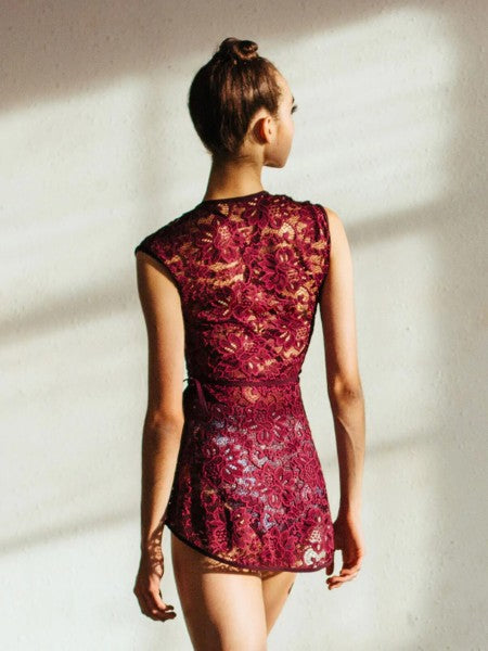 Eleve Dancewear - Bella Lace Wrap Dress - Child/Adult (WTSBL5/WTSBLX) - Sangria Final Sale