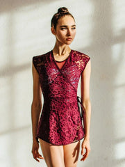 Eleve Dancewear - Bella Lace Wrap Dress - Child/Adult (WTSBL5/WTSBLX) - Sangria Final Sale