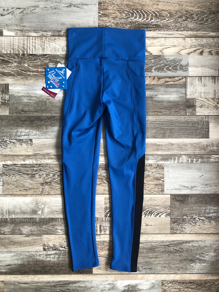 Motionwear - Devon High Waist Diagonal Legging w/Pocket - Adult (7274-596) - Ocean Blue Moss Interlock - Final Sale