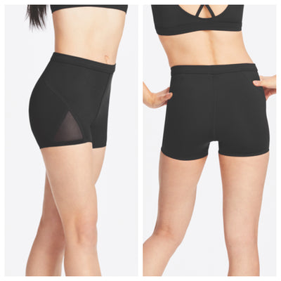 Capezio - Mesh Insert Shorts - Adult (11286W) - Black FINAL SALE