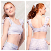 Eleve Dancewear - Ellen Crop Top - Adult - Lavender Gingham - Final Sale