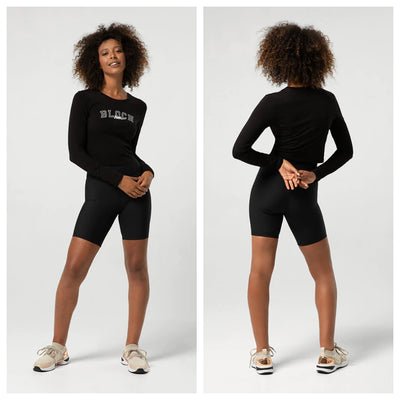 Bloch - Heritage Bloch Printed Fitted Long Sleeve Tee - Adult (ZLW5114) - Black - Final Sale