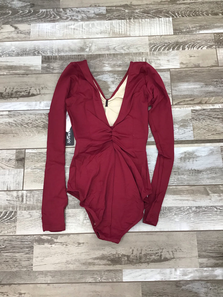 So Danca - Ruth Long Sleeve Leotard with Low Back - Child/Adult (SL118/SL117) - Burgundy