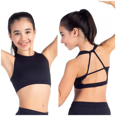 So Danca - Buena Halter Crop Top - Child (L-2111ME) - Black